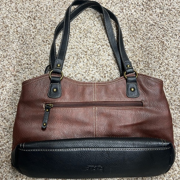 BOC Brown and Black with Buckle Pebble Texture Hand Bag - Picture 2 of 5